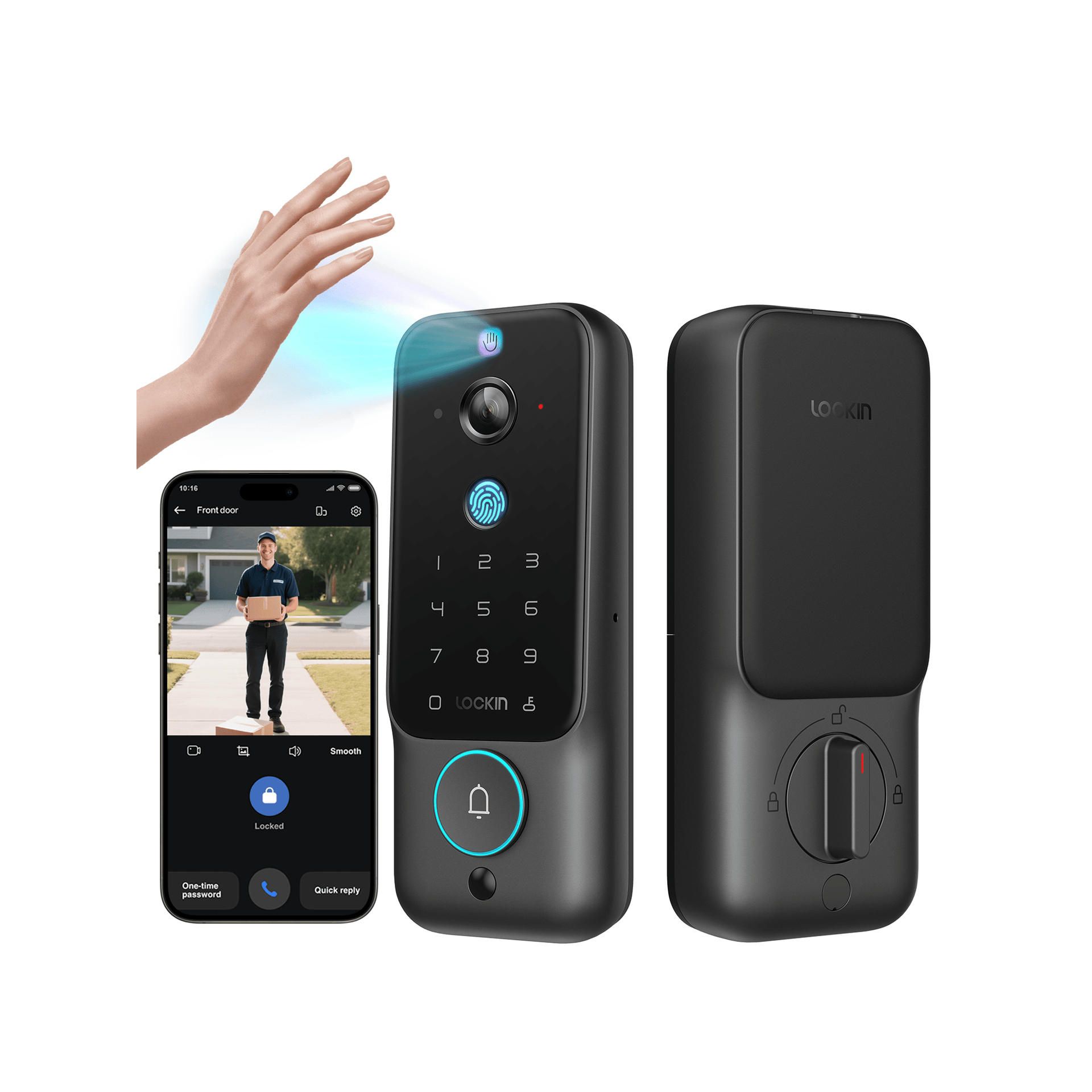 Veno Plus Palm Vein Recognition Video Smart Lock + Solar Panel